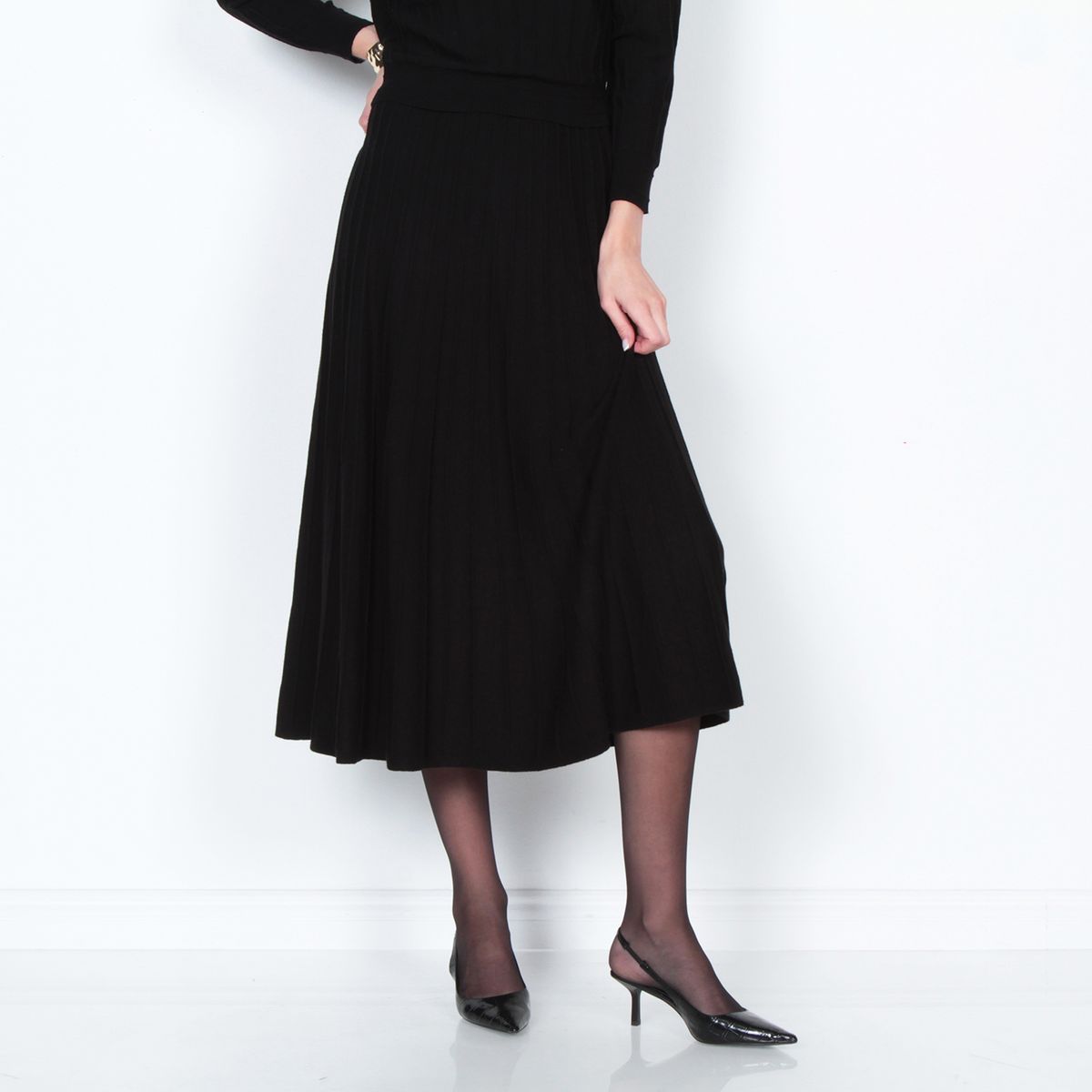 WADOS - FALDA TEJIDA SOLIDA CON CINTURA ELASTICADA