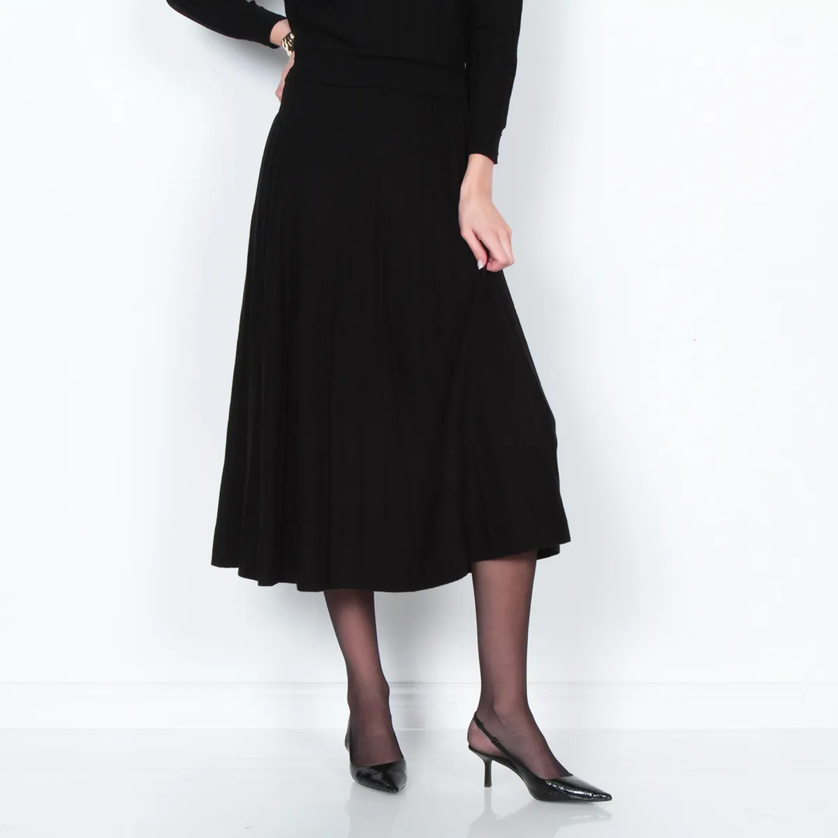 WADOS - FALDA TEJIDA SOLIDA CON CINTURA ELASTICADA