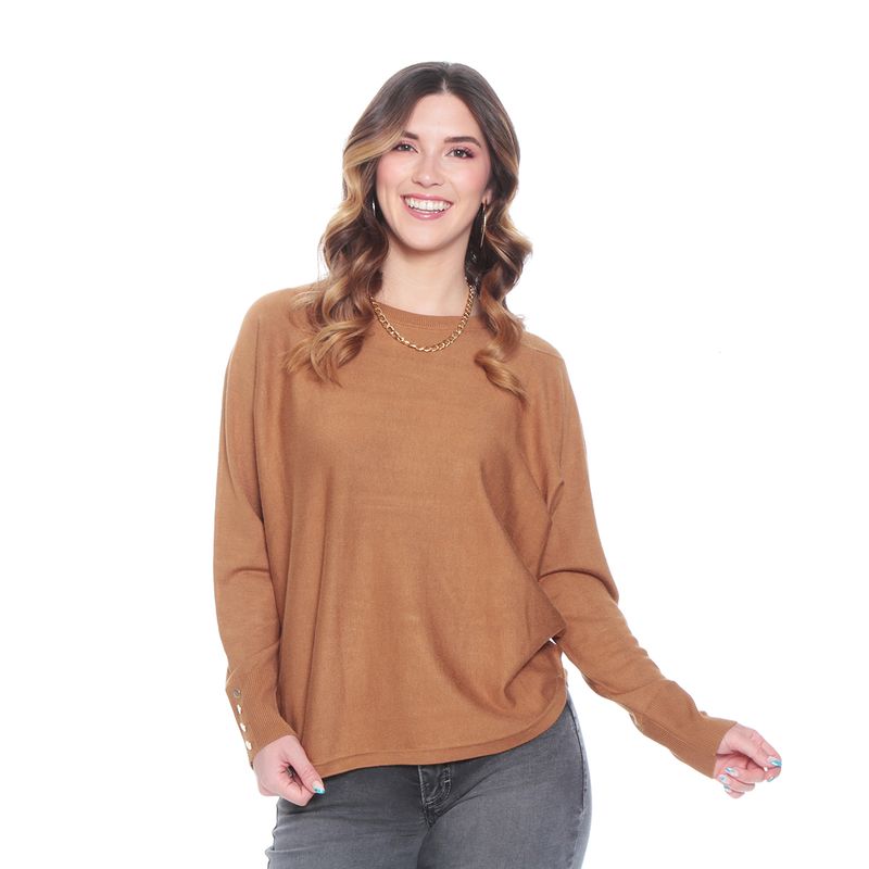 WADOS - SWEATER MANGA LARGA SOLIDO ESCOTE REDONDO