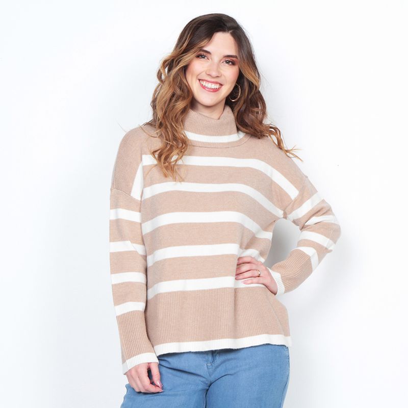 WADOS - SWEATER MANGA LARGA LISTADO CUELLO ALTO