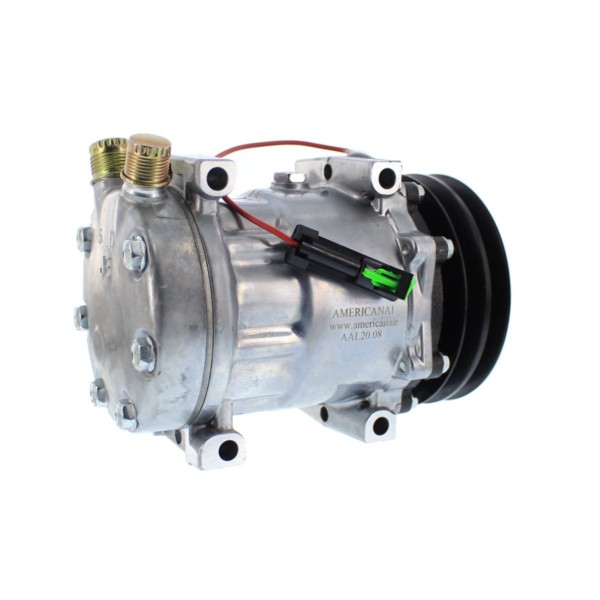 AMERICAN AIR - Compresor de AC 7H15 2A 12V 132MM TAPA JD (AM) 4626.