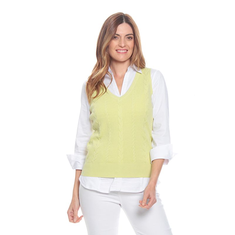WADOS - SWEATER SIN MANGA SOLIDO ESCOTE V