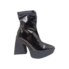 HERIEL - Botín Negro Charol Plataforma Mujer