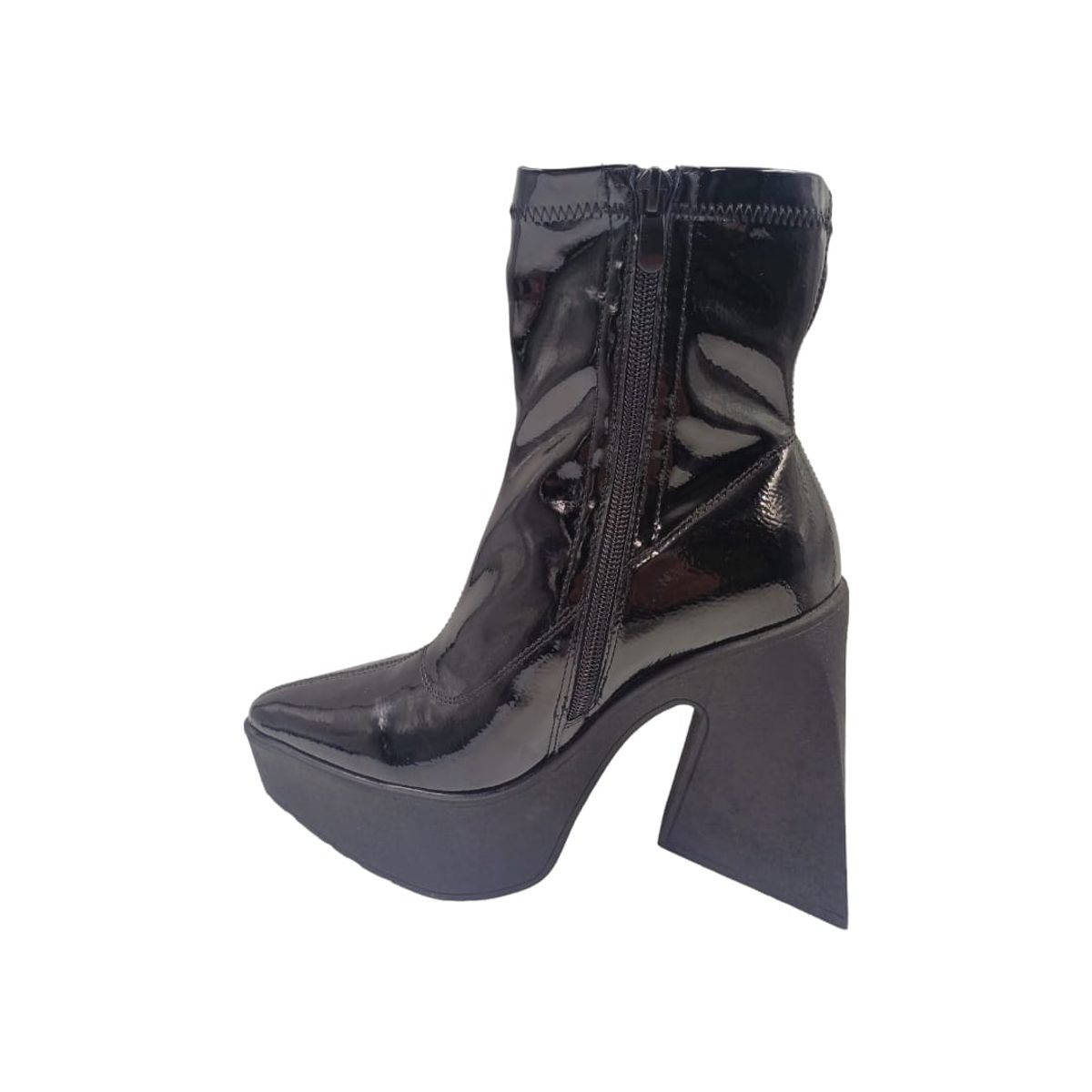 HERIEL - Botín Negro Charol Plataforma Mujer