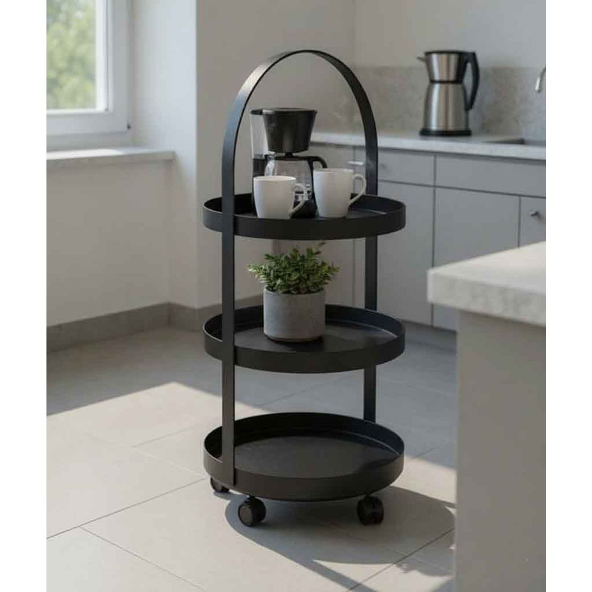 LIVING MARKET - Carro Organizador Bar Metálico Lunden 32x94 Hecho a Mano