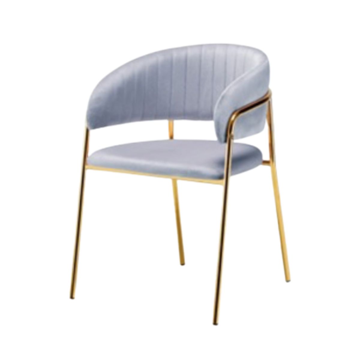 GENERICO - Sitial terciopelo patas doradas Glam- Gris