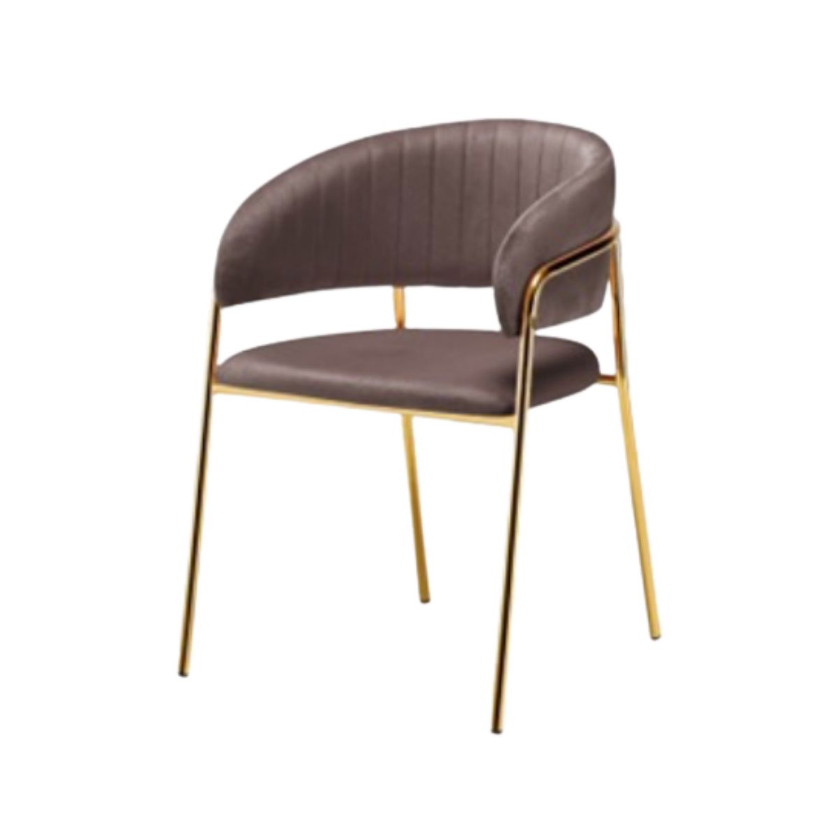 HABITA2 CHILE - Sitial terciopelo patas doradas Glam-Marrón