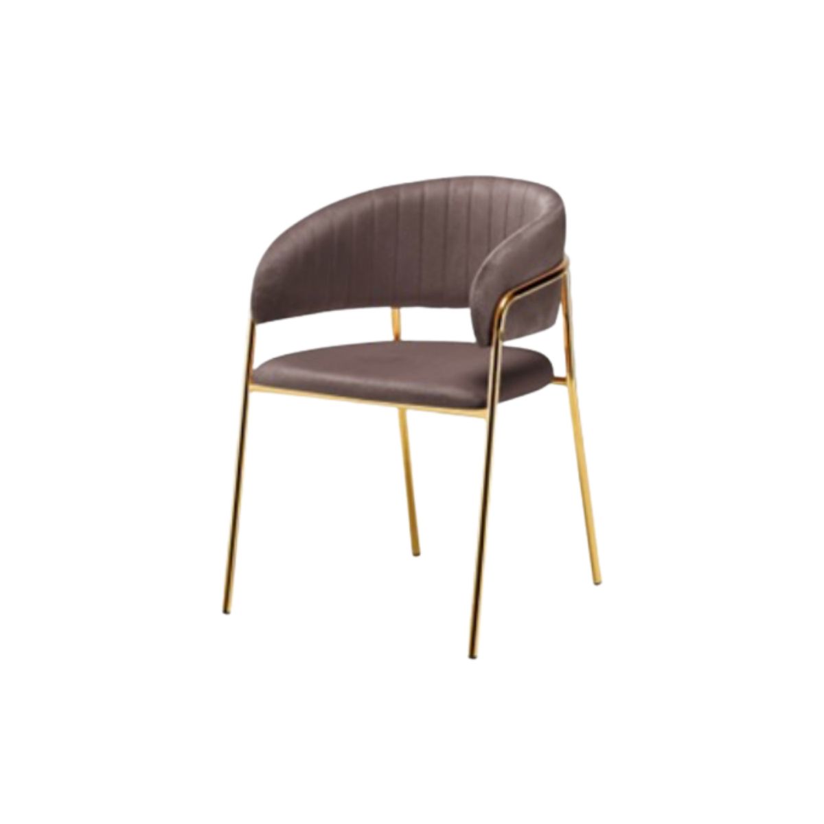 HABITA2 CHILE - Sitial terciopelo patas doradas Glam-Marrón