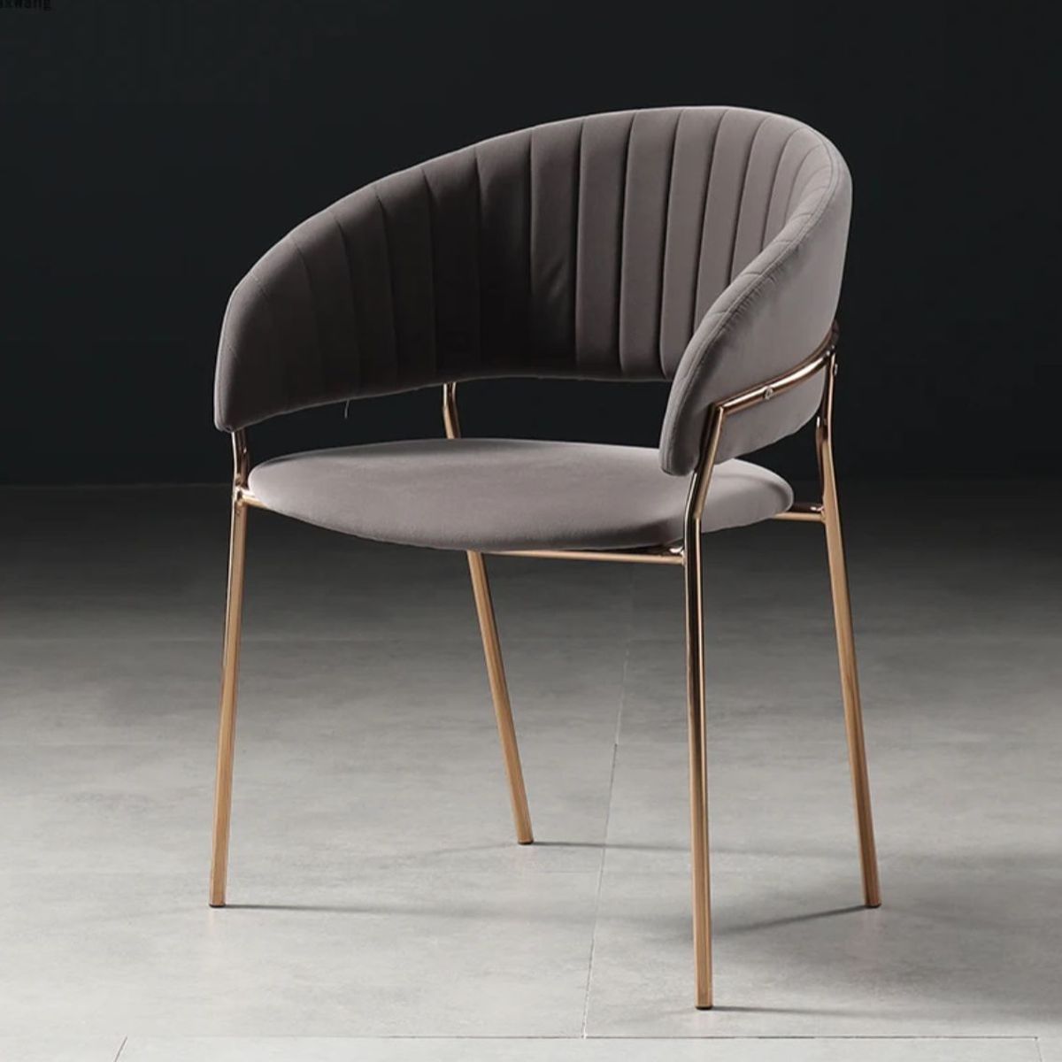 HABITA2 CHILE - Pack 2 Sitial terciopelo patas doradas Glam-Marrón