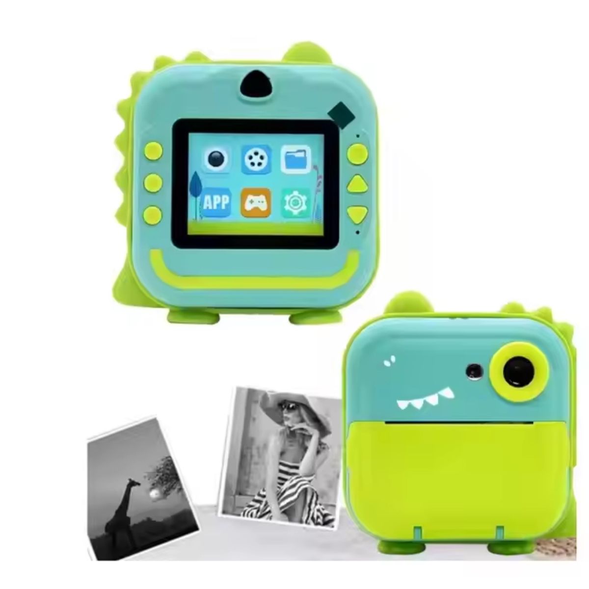 GENERICO - mini impresora blanco y negr Conexión SD card dino verde cámara wym