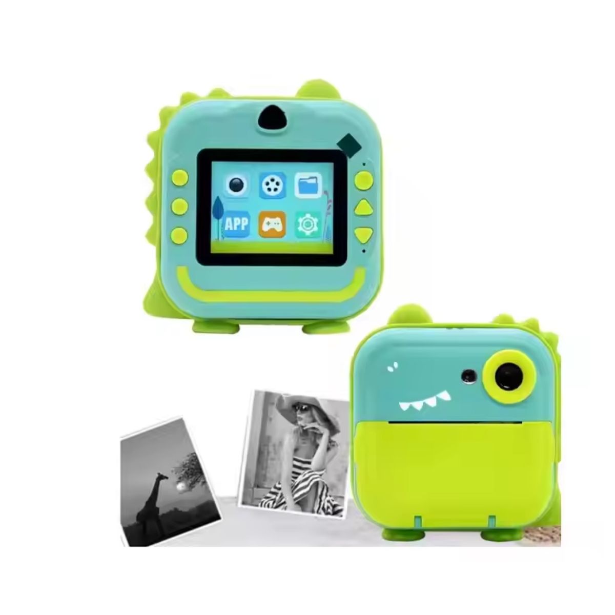 GENERICO - mini impresora blanco y negr Conexión SD card dino verde cámara wym