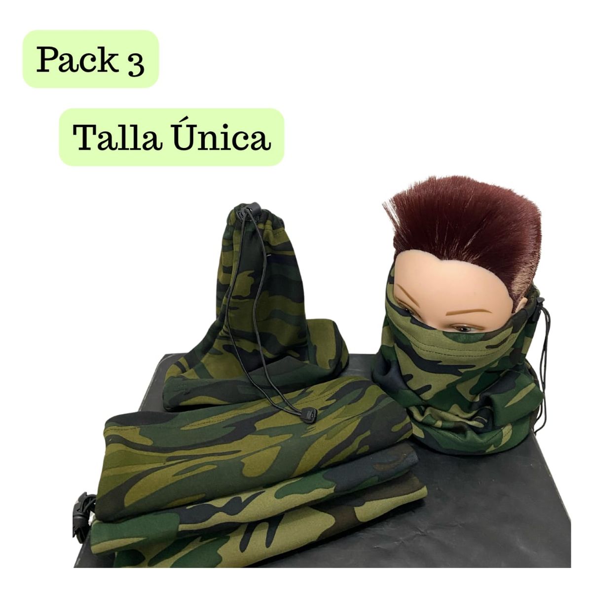 EKOL TACTICA MILITAR - Pack 3 Cuello Polar Camuflaje Invierno Bandana Polar Unisex
