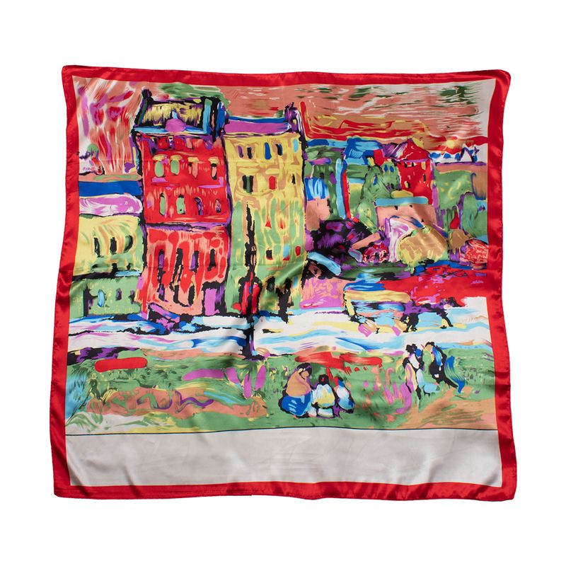 BIJOUTERIA LB20 SPA - Pañuelo 90X90 cm Tipo Seda diseño 17 - Multicolor