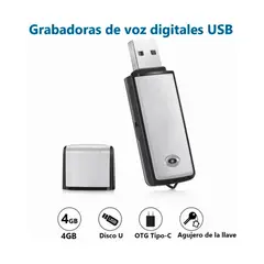 GENERICO - Micrófono Espía Grabadora De Voz Inalámbrico Usb 4 gb