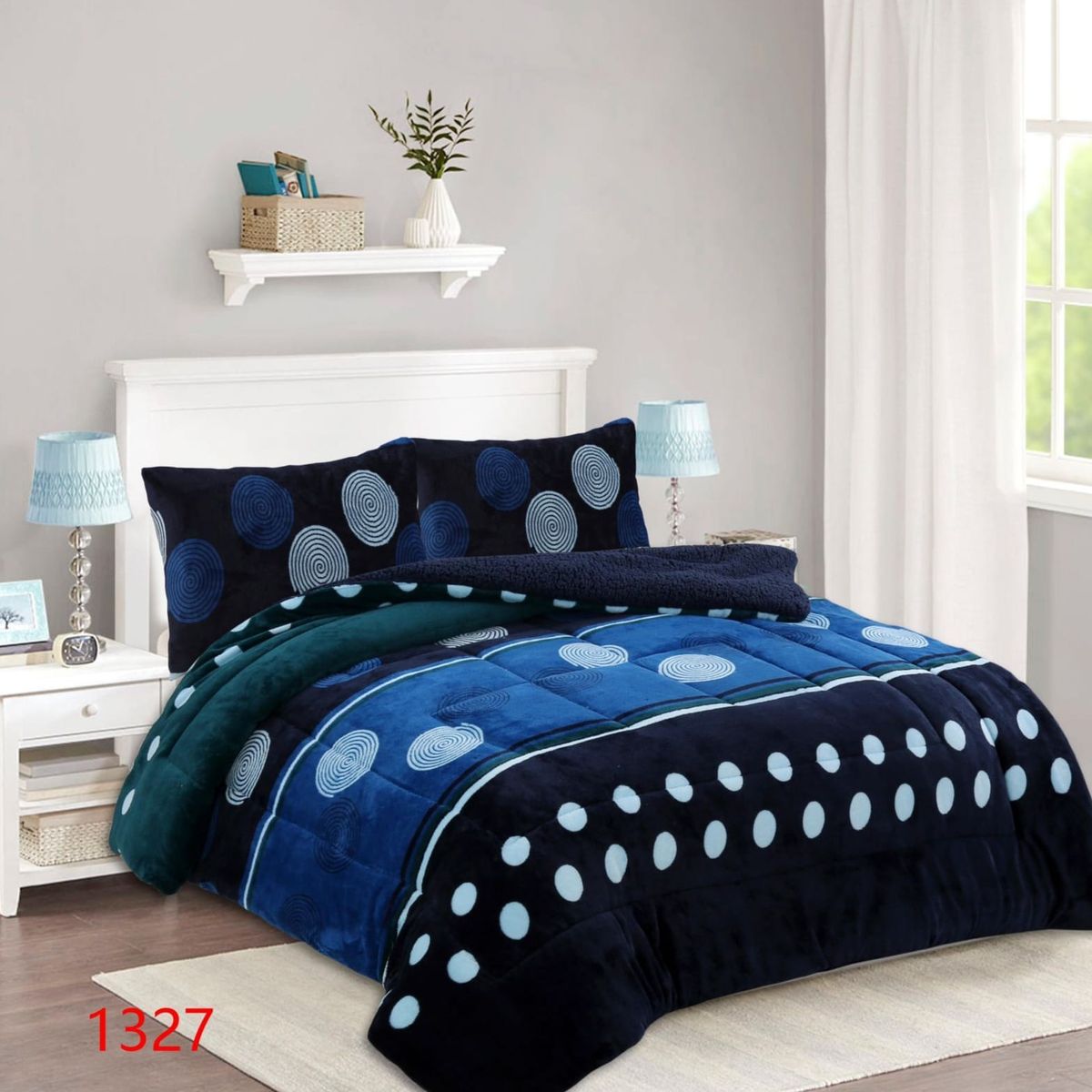 GENERICO - Cobertor Chiporro Invierno 1.5 Plazas - Azul Signal M1327