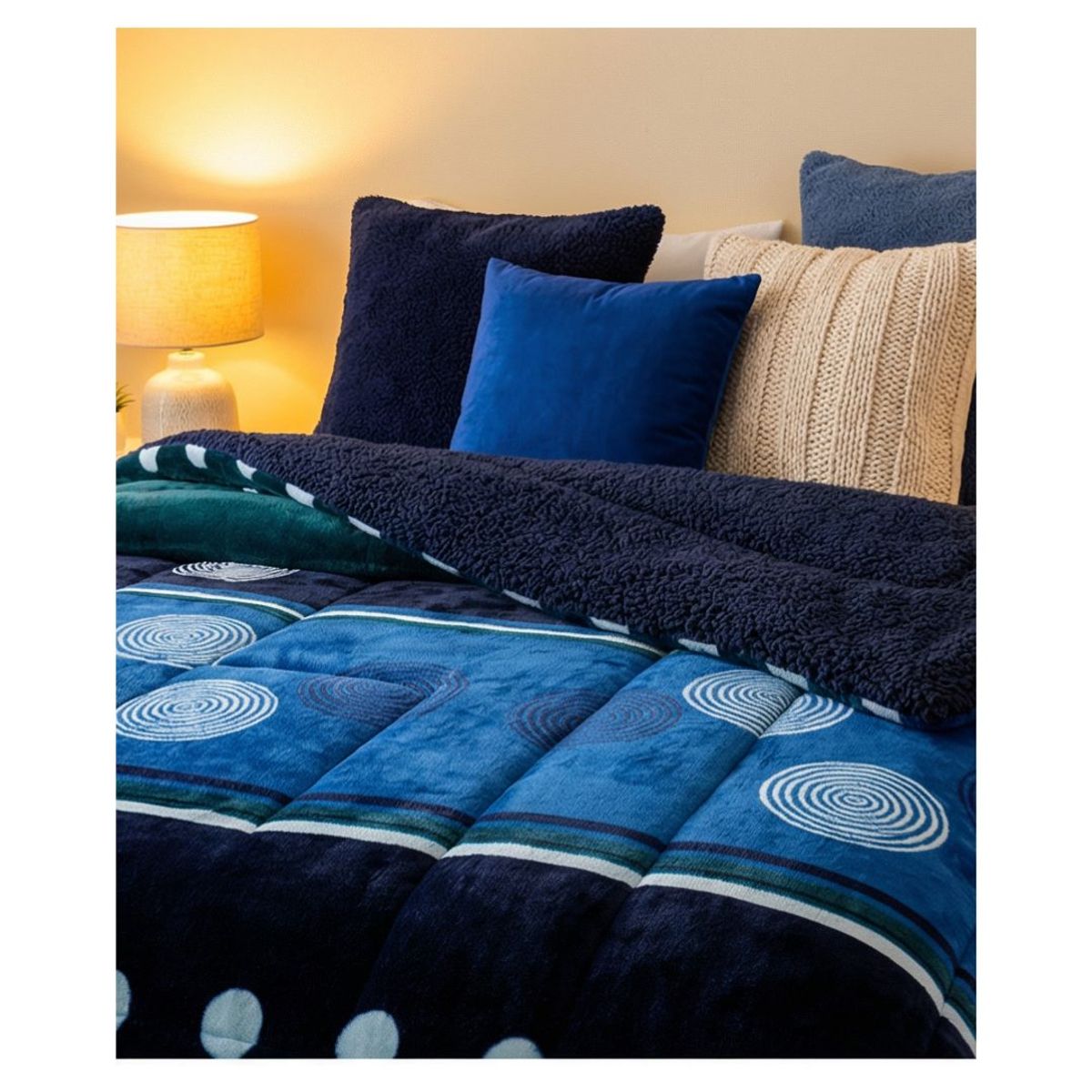 GENERICO - Cobertor Chiporro Invierno 1.5 Plazas - Azul Signal M1327