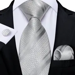 SN SONEC - Set Corbata Hombre Seda con Pañuelo Colleras Modelos Un Tono En Caja