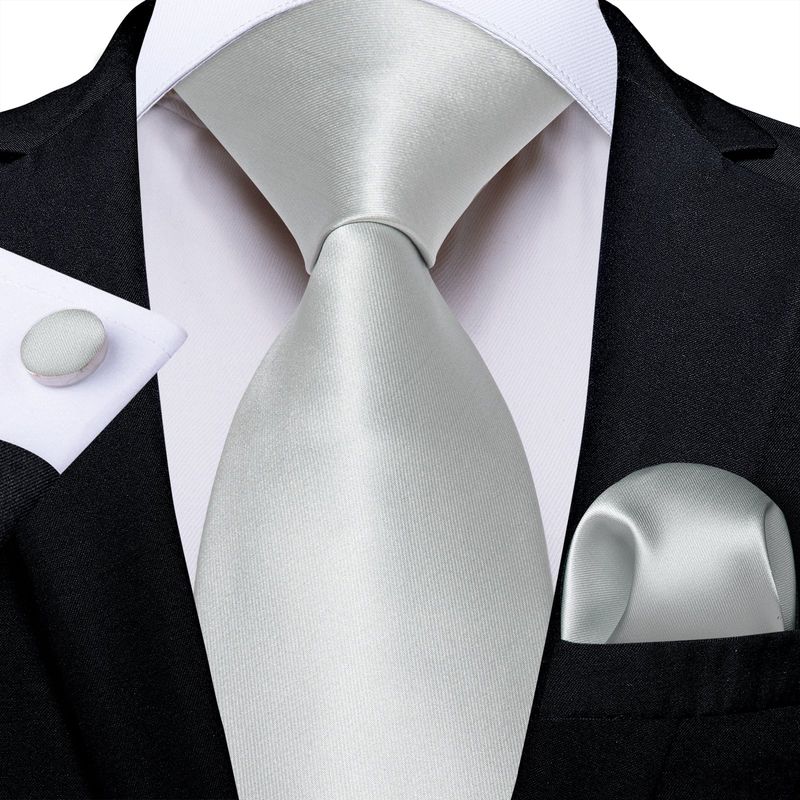 SN SONEC - Set Corbata Hombre Seda con Pañuelo Colleras Modelos Un Tono En Caja