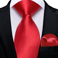 SN SONEC - Set Corbata Hombre Seda con Pañuelo Colleras Modelos Un Tono En Caja