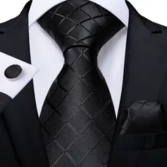 SN SONEC - Set Corbata Hombre Seda con Pañuelo Colleras Modelos Un Tono En Caja