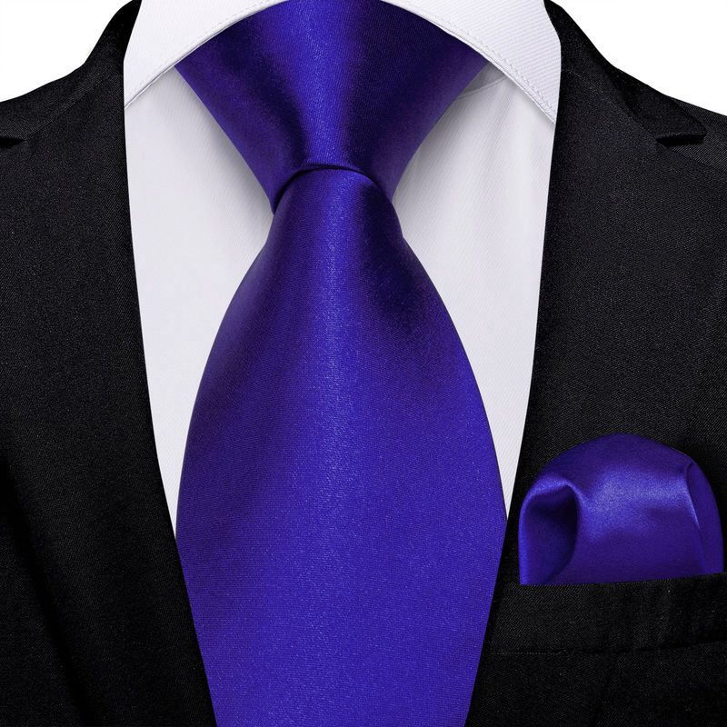 SN SONEC - Set Corbata Hombre Seda con Pañuelo Colleras Modelos Un Tono En Caja