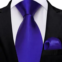 SN SONEC - Set Corbata Hombre Seda con Pañuelo Colleras Modelos Un Tono En Caja