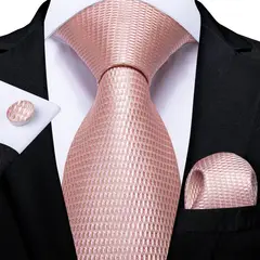 SN SONEC - Set Corbata Hombre Seda con Pañuelo Colleras Modelos Un Tono En Caja
