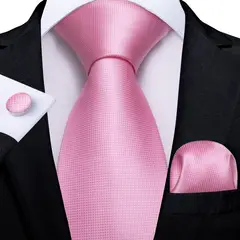SN SONEC - Set Corbata Hombre Seda con Pañuelo Colleras Modelos Un Tono En Caja