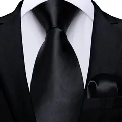 SN SONEC - Set Corbata Hombre Seda con Pañuelo Colleras Modelos Un Tono En Caja