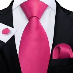 SN SONEC - Set Corbata Hombre Seda con Pañuelo Colleras Modelos Un Tono En Caja