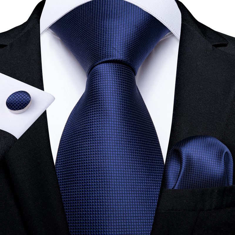 SN SONEC - Set Corbata Hombre Seda con Pañuelo Colleras Modelos Un Tono En Caja
