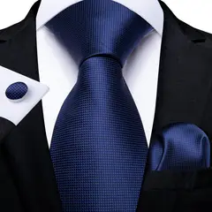 SN SONEC - Set Corbata Hombre Seda con Pañuelo Colleras Modelos Un Tono En Caja