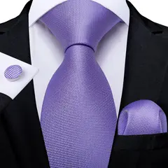 SN SONEC - Set Corbata Hombre Seda con Pañuelo Colleras Modelos Un Tono En Caja