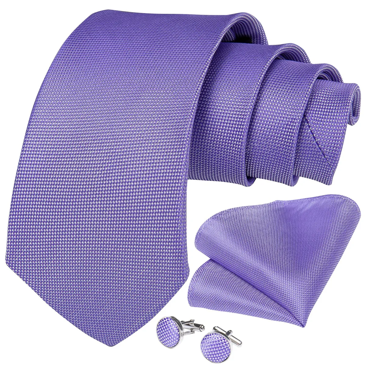 SN SONEC - Set Corbata Hombre Seda con Pañuelo Colleras Modelos Un Tono En Caja