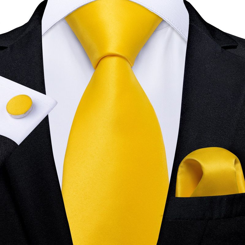 SN SONEC - Set Corbata Hombre Seda con Pañuelo Colleras Modelos Un Tono En Caja