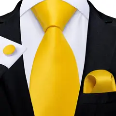 SN SONEC - Set Corbata Hombre Seda con Pañuelo Colleras Modelos Un Tono En Caja