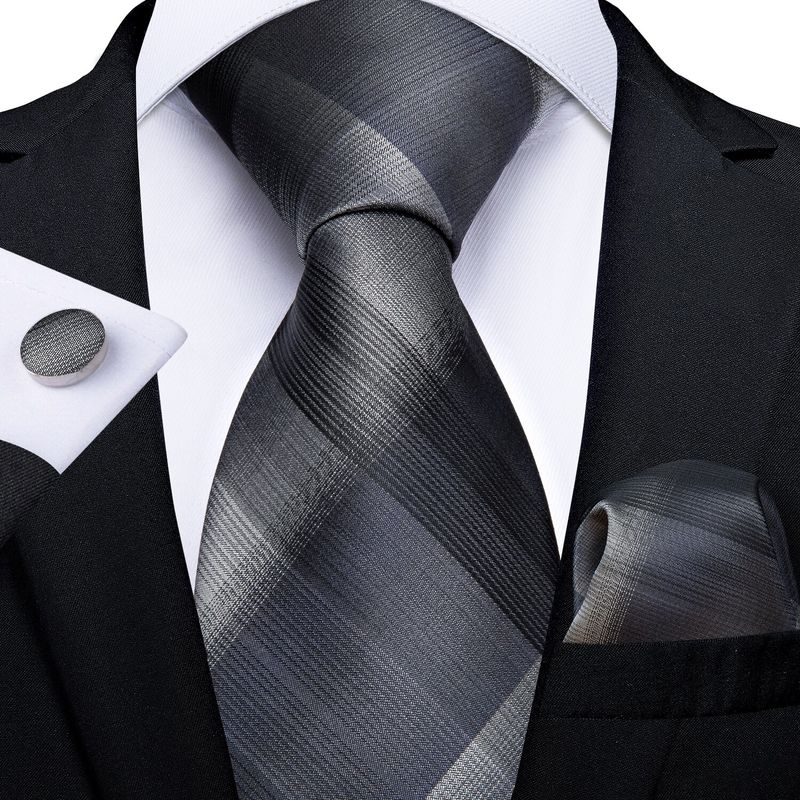 SN SONEC - Set Corbata Hombre Seda con Pañuelo Colleras Modelos Un Tono En Caja