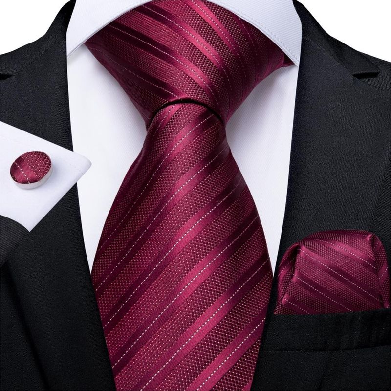 SN SONEC - Set Corbata Hombre Seda con Pañuelo Colleras Modelos Un Tono En Caja