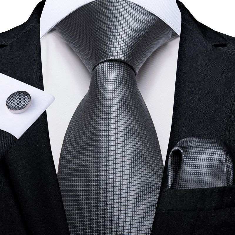 SN SONEC - Set Corbata Hombre Seda con Pañuelo Colleras Modelos Un Tono En Caja