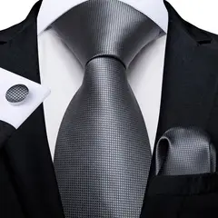 SN SONEC - Set Corbata Hombre Seda con Pañuelo Colleras Modelos Un Tono En Caja