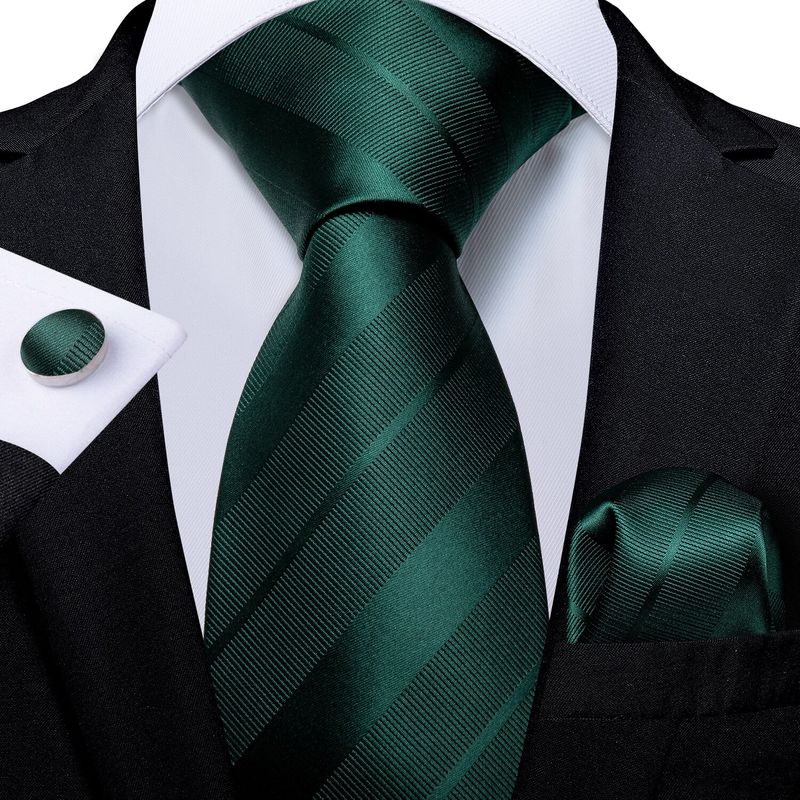 SN SONEC - Set Corbata Hombre Seda con Pañuelo Colleras Modelos Un Tono En Caja