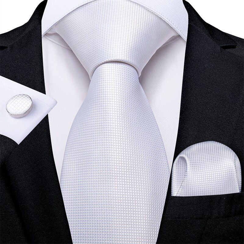 SN SONEC - Set Corbata Hombre Seda con Pañuelo Colleras Modelos Un Tono En Caja