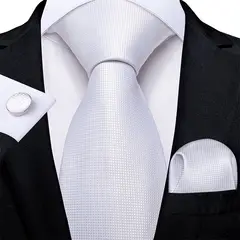 SN SONEC - Set Corbata Hombre Seda con Pañuelo Colleras Modelos Un Tono En Caja