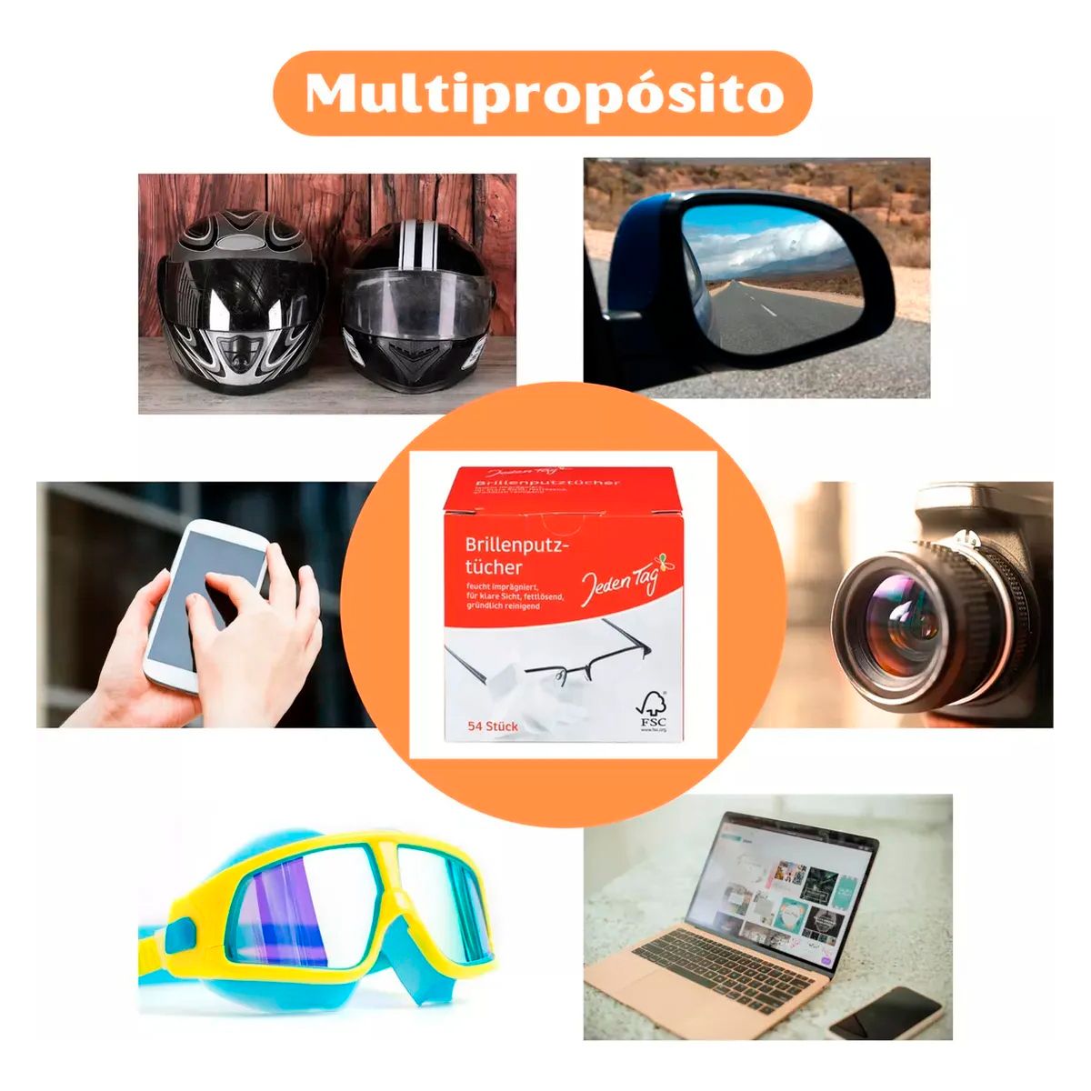 GENERICO - Paños Limpieza Lentes Jeden Tag Pack 4 Cajas Anteojos