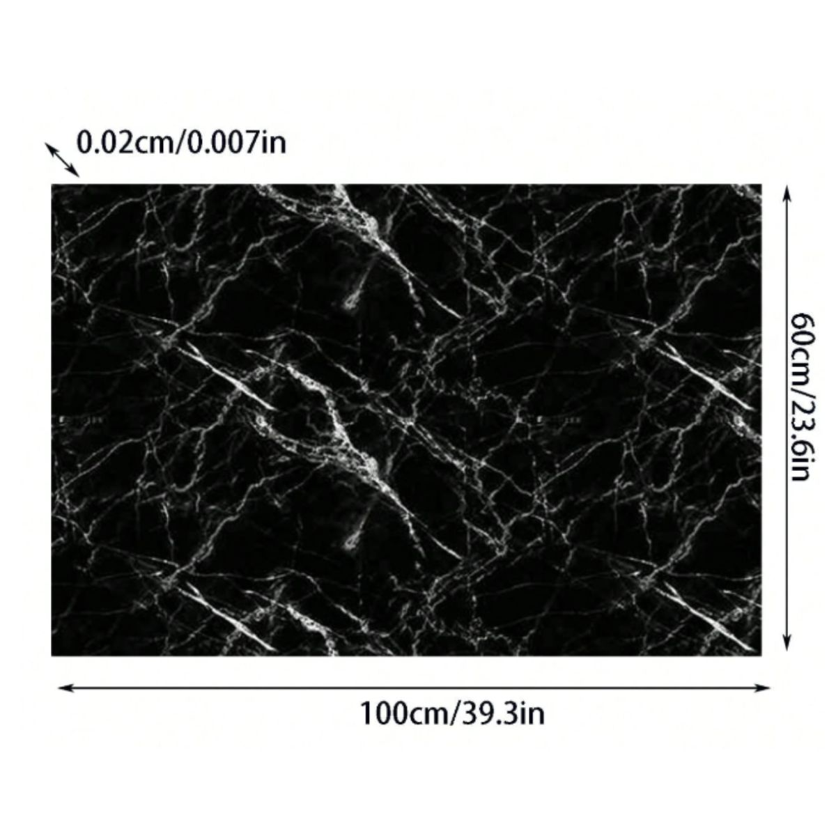 GENERICO - Papel Tapiz Mármol Negro 3 M x 300 CM