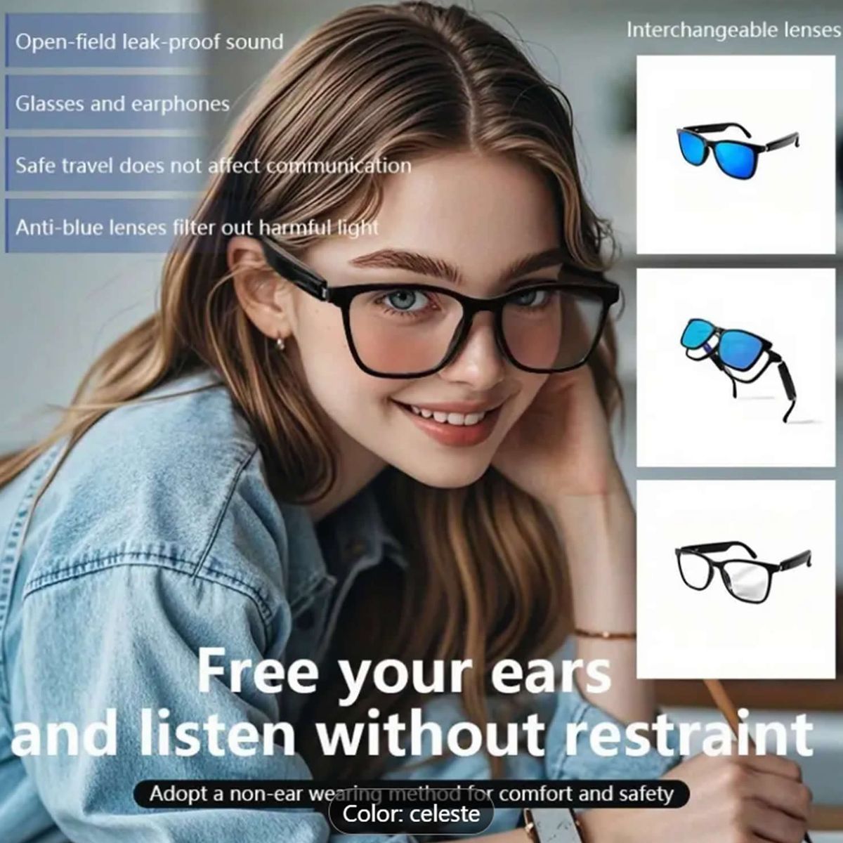 DECORACION CREATIVA - Lentes Inteligentes Bluetooth Smart con opcional polarizado G05Marco
