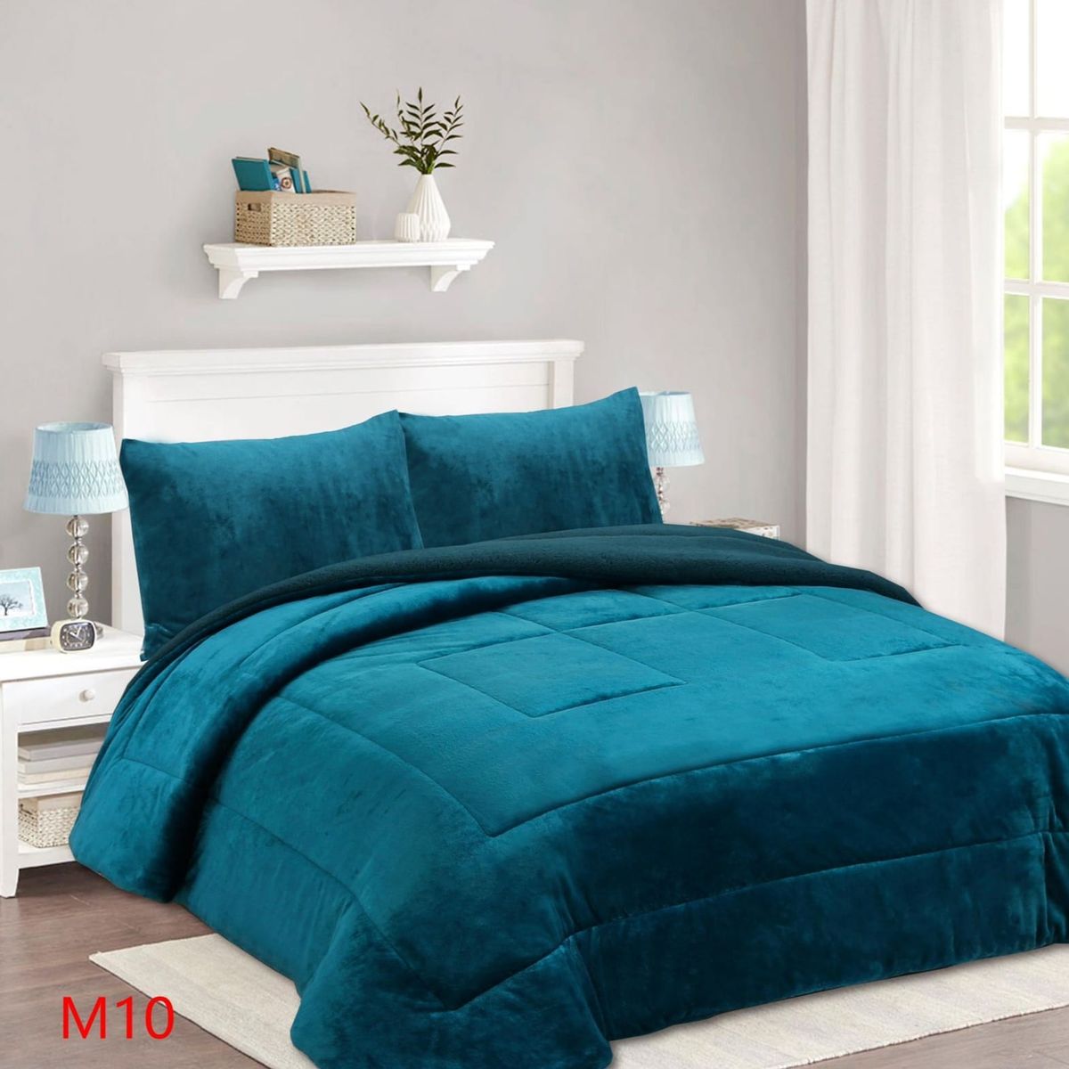 GENERICO - Cobertor Chiporro Invierno 1.5 Plazas - Verde Petróleo M10