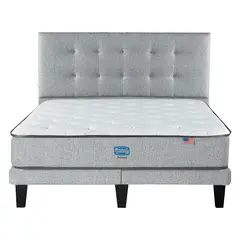 SIMMONS - Cama Europea Dreamer 2 Plazas respaldo Tignes plata