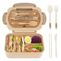 Fiambrera Para Microondas Contenedor De Alimentos Toper En Beige