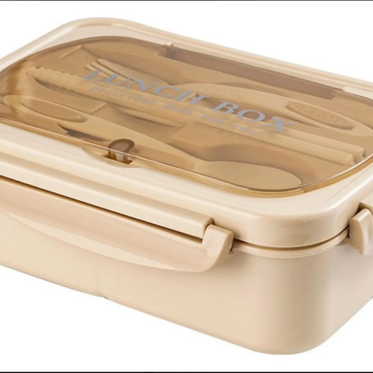 GENERICO - Fiambrera Para Microondas Contenedor De Alimentos Toper En Beige.
